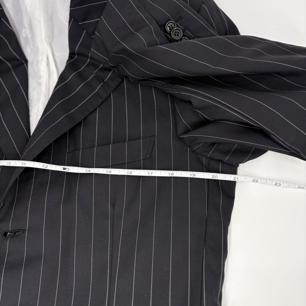 Brioni Blazer 40R Super 180s Wool Pinstripe Made Italy Black Sport Coat - Picture 12 of 16
